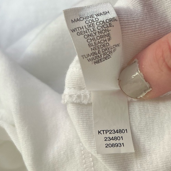 J. Jill White Pima Cotton Scoop Neck 3/4 Sleeve Classic Layering Top | Size M - Picture 8 of 8